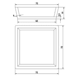 Platten für Tartlet Maschine TMNP - Tartlet-Form: Quadratisch - 72x72mm