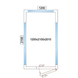 Kühlzelle - 1200x2100mm - 3,7m³ - mit 3 Glasseiten