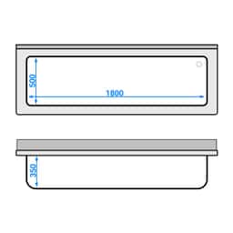 Topfspülschrank - 2000x700mm - mit 1 Becken