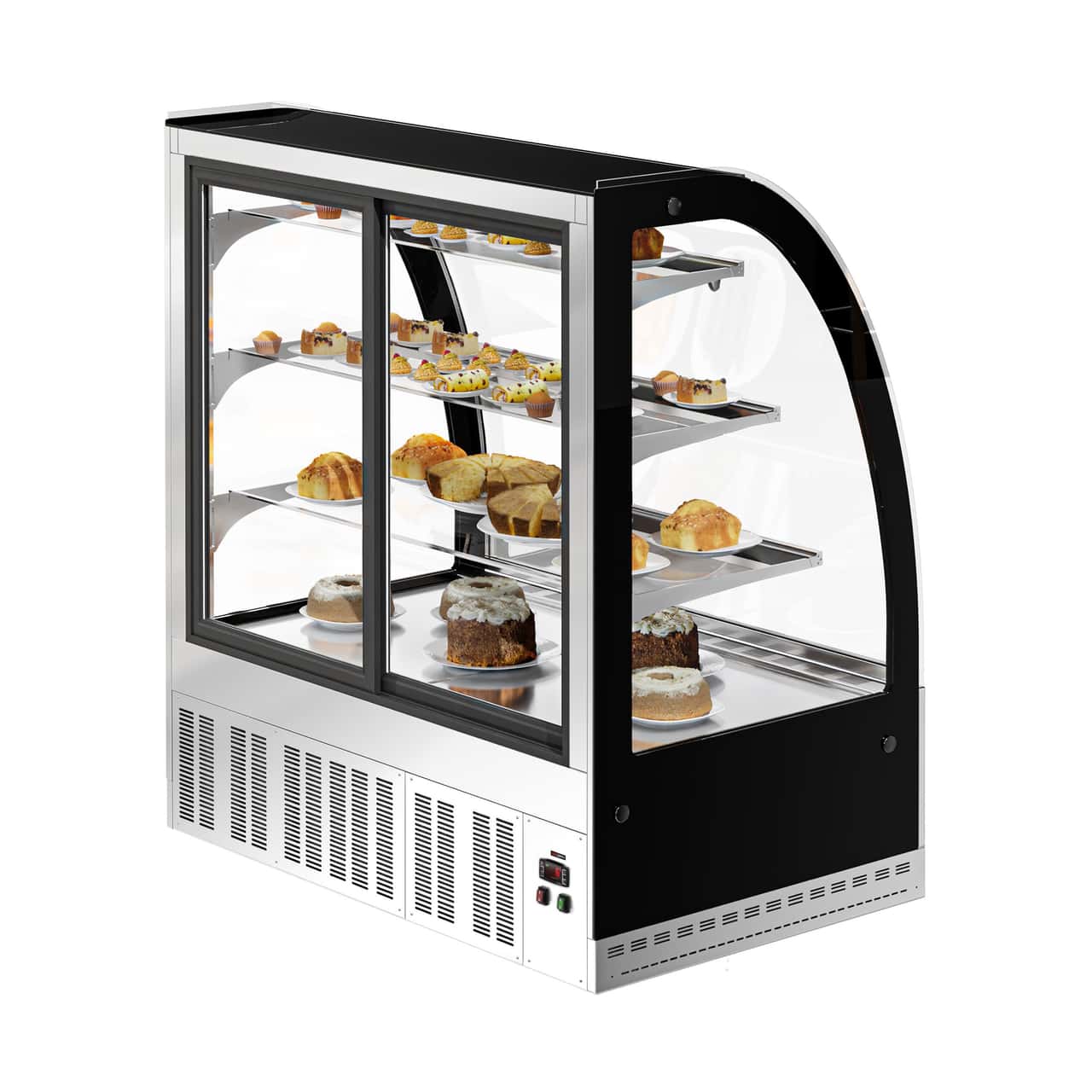 Kuchenvitrine - 1200mm - mit LED-Beleuchtung & 3 Ablagen