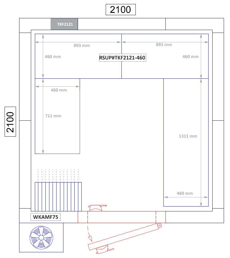 Regalset Aluminium (Eloxiert) - U-Form - Bautiefe: 460 mm