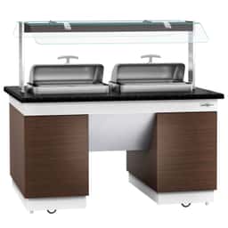 Buffettheke DUBLIN - 1600mm - mit 2 Chafing Dishes & Rollen