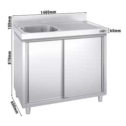 Spülschrank PREMIUM - 1400x600mm - mit 1 Becken links