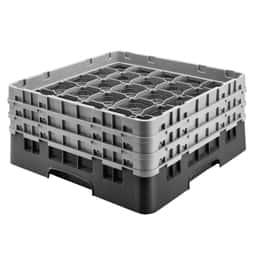 CAMBRO | CAMRACK® - Gläserspülkorb 1/1 - 36 Fächer - mit 2 Extender - 500x500mm - Schwarz