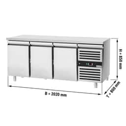 Bäckereikühltisch PREMIUM - 2000x800mm - mit 3 Türen