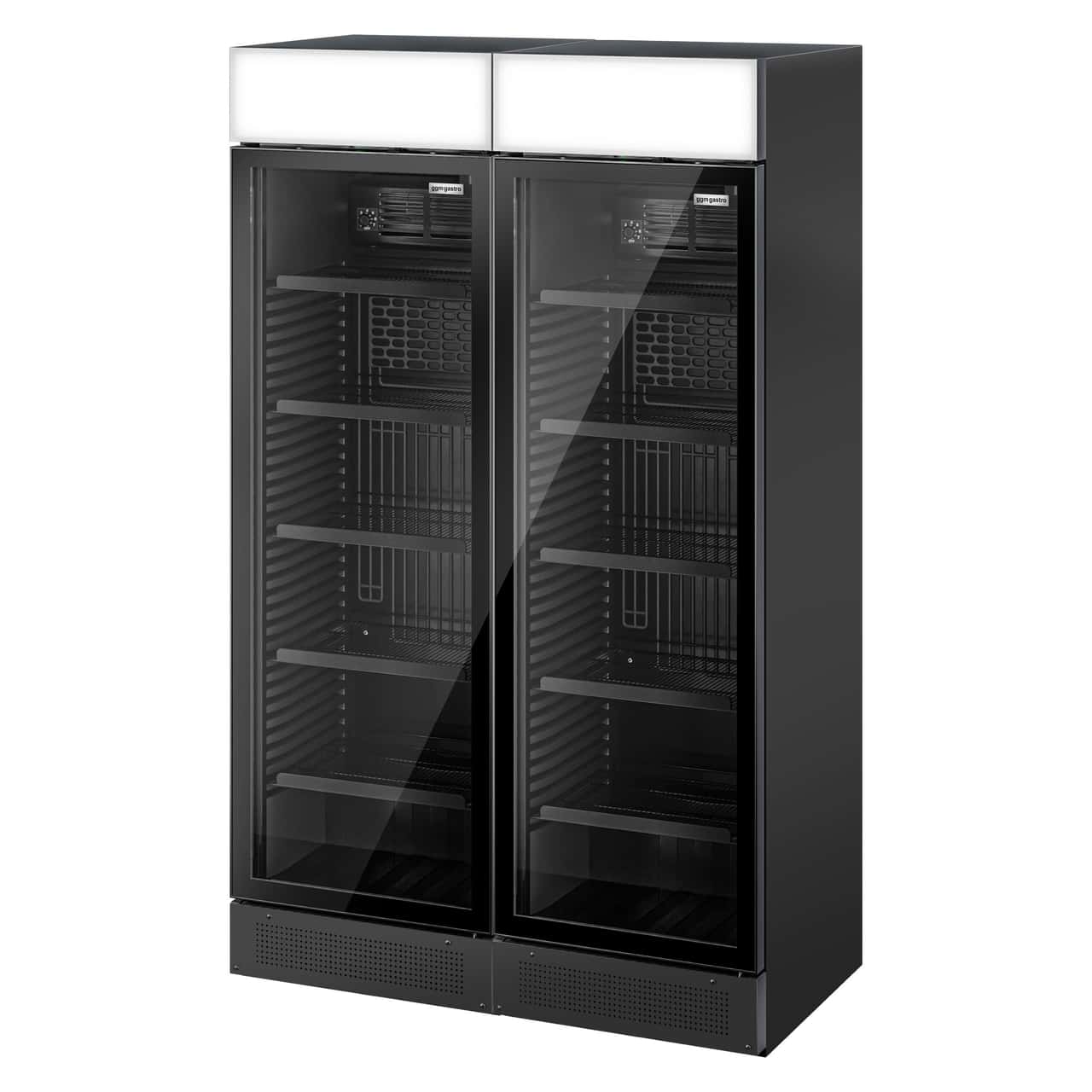 (2 Stück) Getränkekühlschrank - 690 Liter - rahmenloses Design - 2 Glastüren & Werbedisplay