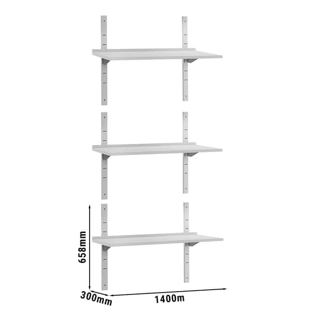 Wandborde ECO - 1400x300mm - mit 3 Etagen