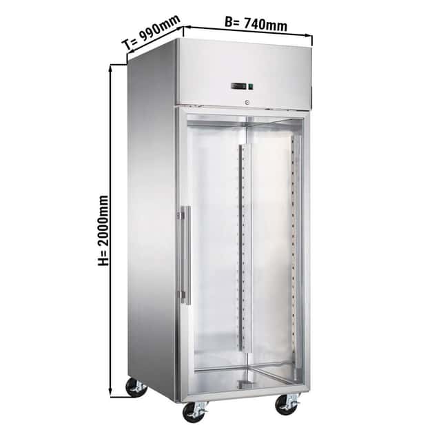 Bäckerei-Kühlschrank Edelstahl ECO - EN 60x80 - 800 Liter - mit 1 Glastür