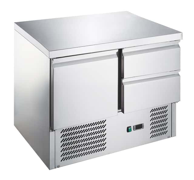 Refrigerated counter ECO - 900x700mm - with 1 door & 2 drawers