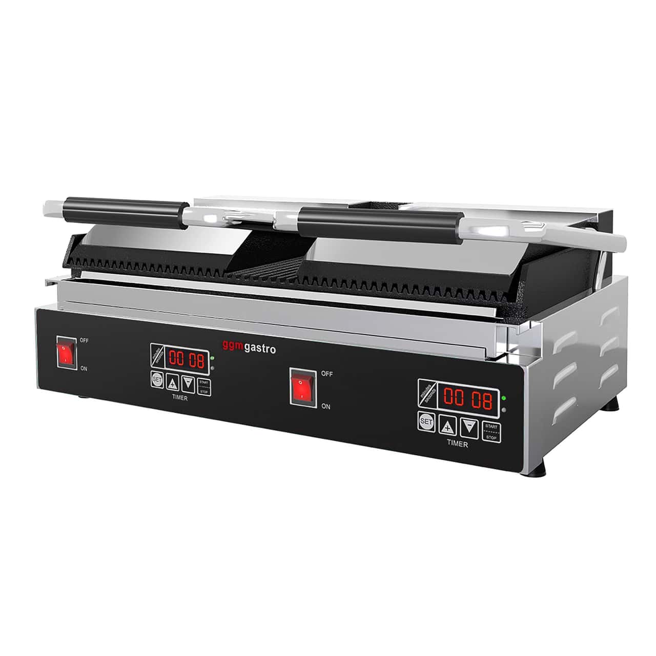 Kontaktgrill - 3,6 kW - Digital - oben & unten Gerillt - Grillfläche: 480x230mm