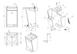 Handwaschbecken - Edelstahl - mit Mischbatterie & Seifenspender