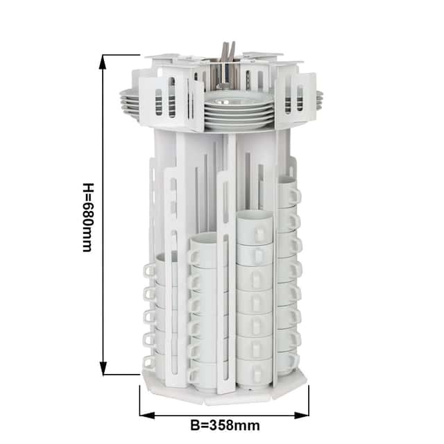 Tassen-/ & Untertassenspender - rotierend - Weiß