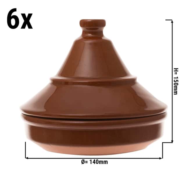 (6 Kusů) CLASSICO - Tapas miska s krytem - Ø 14 cm - hnědá