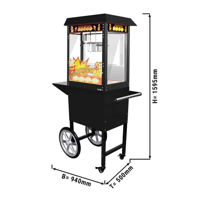 Popcornmaschine inkl. Wagen - 5 kg/h - mit 1 Kessel