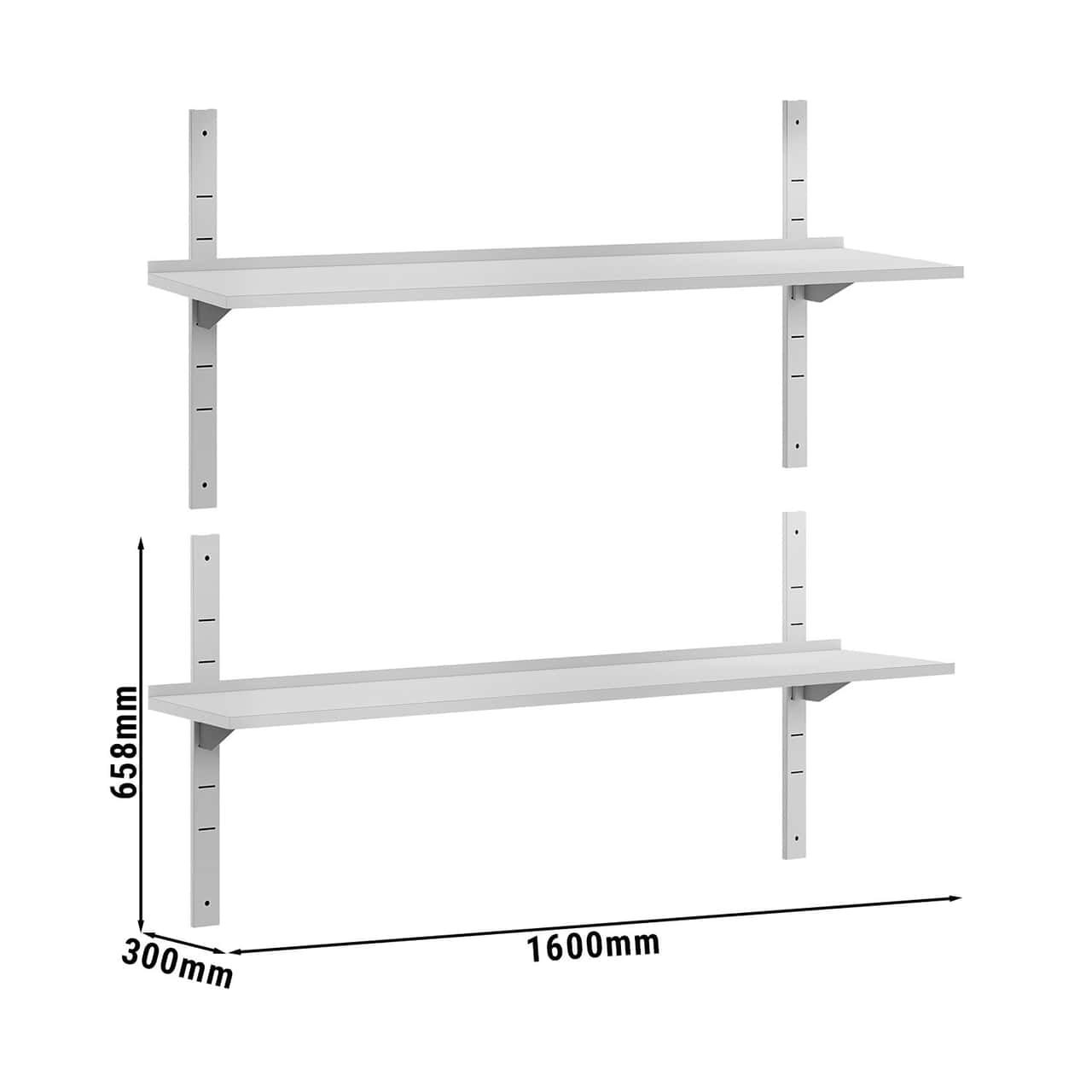 Wandborde ECO - 1600x300mm - mit 2 Etagen