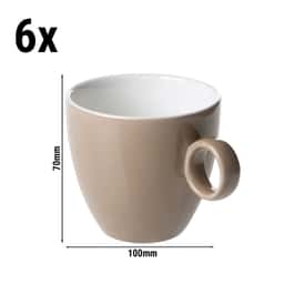 (6 Stück) BART COLOUR CAFE - Kaffeetasse - 170ml - Braun