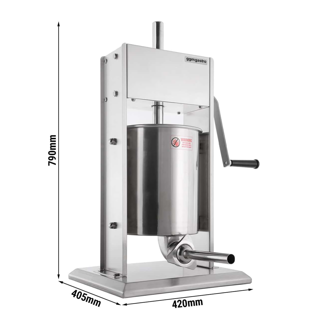 Manueller Wurstfüller & Churromaschine  - 7 Liter - Edelstahl - inkl. 4 Wurstfüller- & 3 Churro-Aufsätze