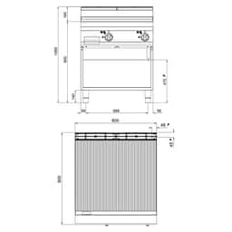 Elektro Bratplatte - 11,4 kW - Gerillt