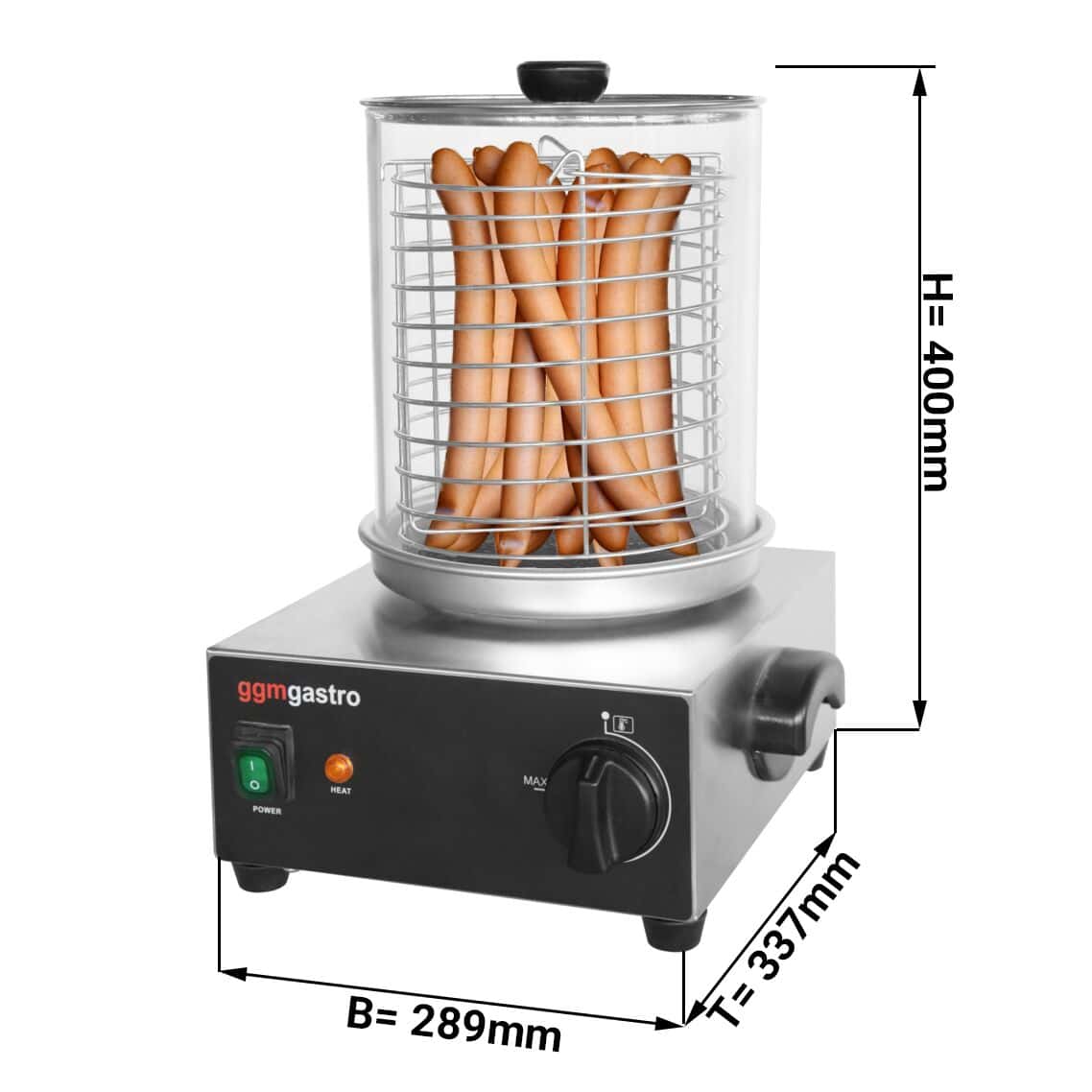 Zubereitungstisch - 1210mm - für 9x GN 1/6 - 2 Türen - inkl. Würstchengrill & Würstchenwärmer