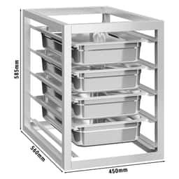 Unterbaumodul mit 5 Einschüben - 450x560mm - GN & EN - für Arbeitstische Serie ATK 600mm Tief