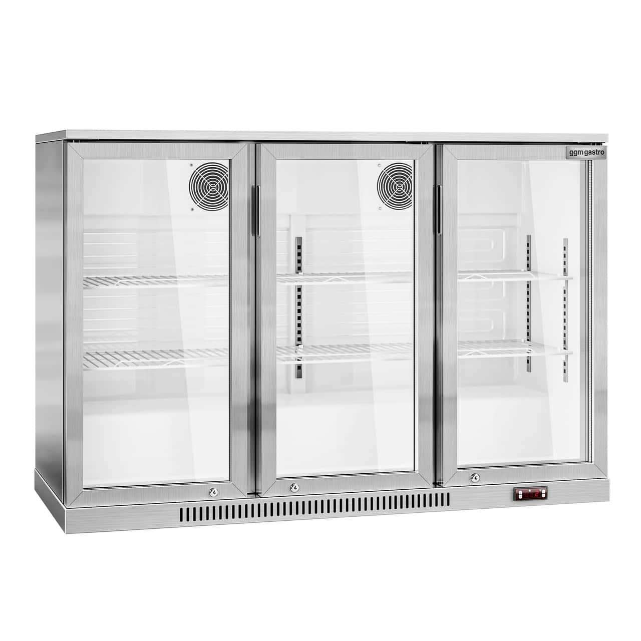 Barkühlschrank - 1330mm - 320 Liter - mit 3 Glasflügeltüren - Edelstahl