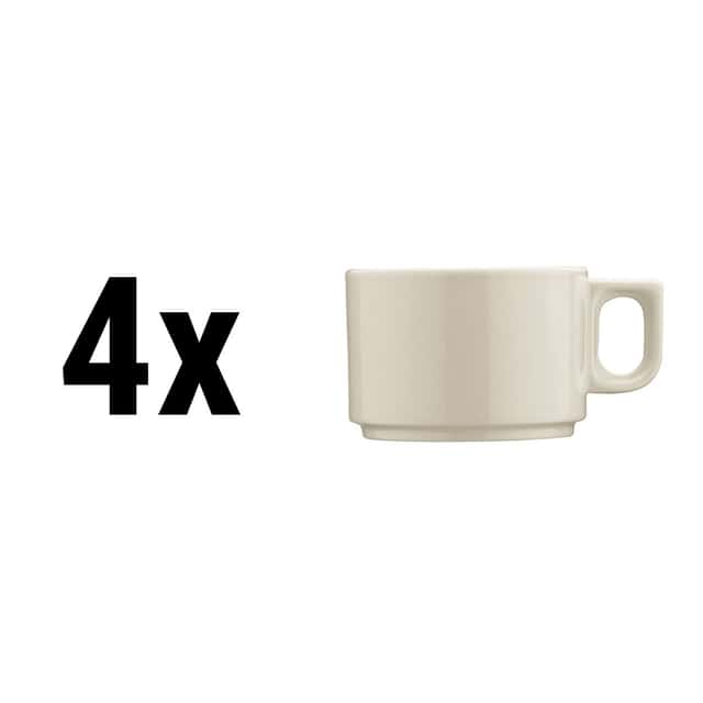 (4 Stück) PERA Creme - Kaffee-/ Teetasse - 70 cc