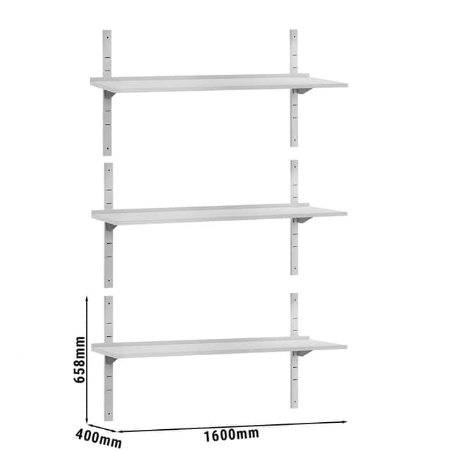 Wandborde ECO - 1600x400mm - mit 3 Etagen