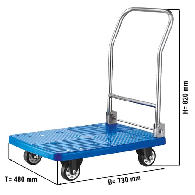 Transportwagen 480x730mm - mit 1 Abstellfläche aus Kunststoff