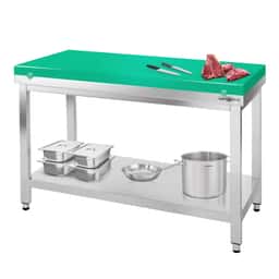 Worktable PREMIUM stainless steel - 1400x600mm - with undershelf without backsplash incl. cutting plate