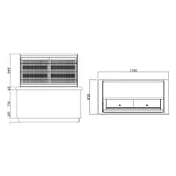 Kühlvitrine PRAG - 1700mm - 4 Ablagen - inkl. Nachtvorhang