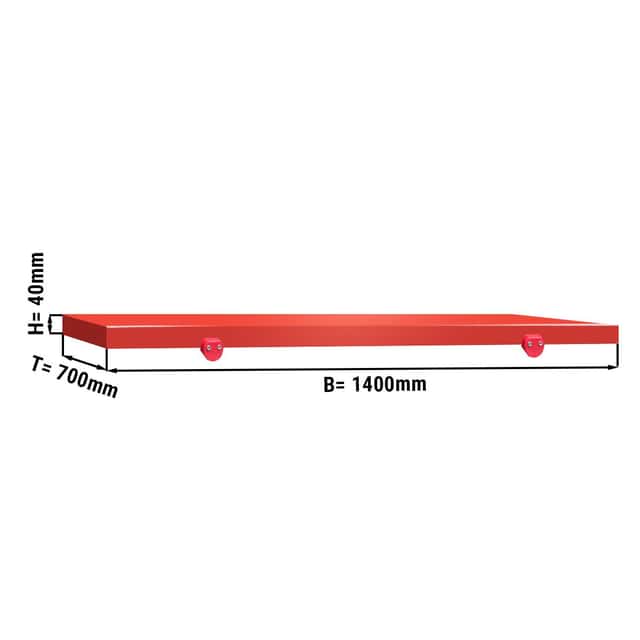 Schneideplatte für Arbeitstisch - 1400x700mm - Rot