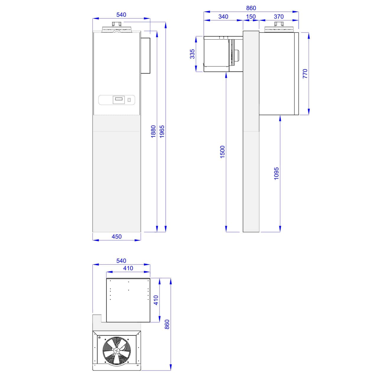 Wand-Kühlaggregat - maximal für 5 m³