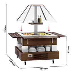 Salátový bar - studený bufet - 1,6 m - pro 4x GN 1/1