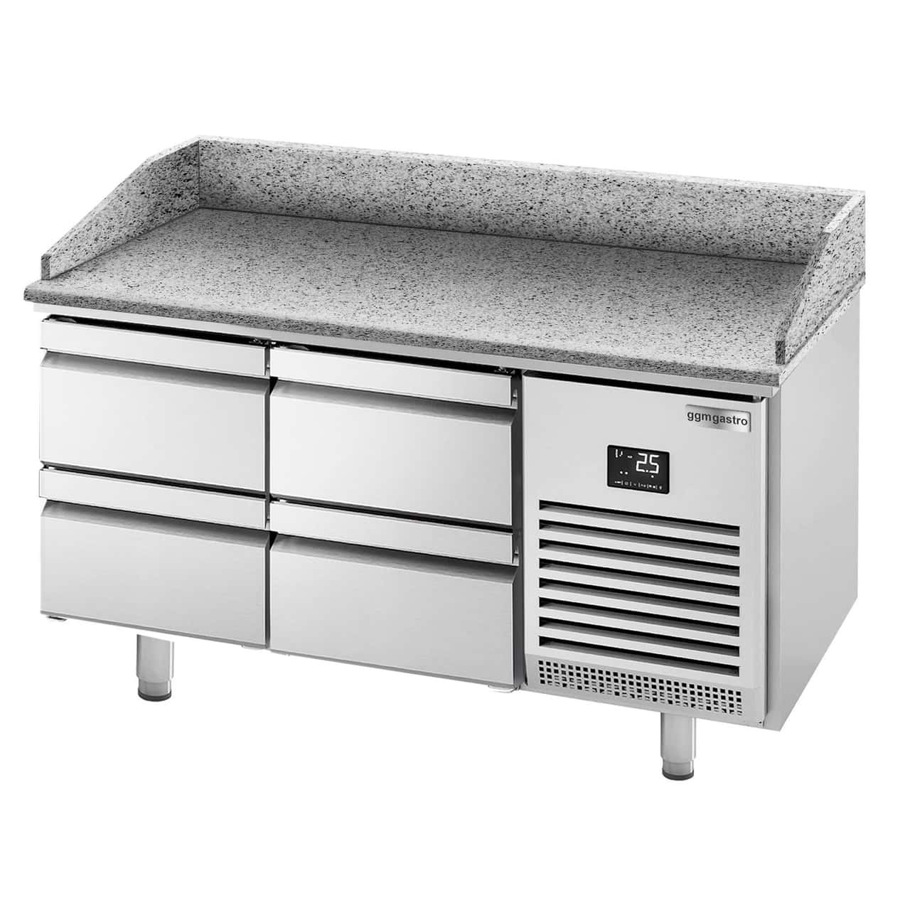 Pizza preparation table Premium PLUS- 1490x700mm- with 4 drawers 