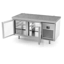 Bäckereikühltisch Premium PLUS - 1618x800mm - mit Durchreiche & Granitarbeitsplatte