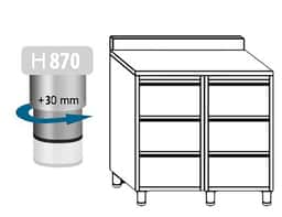 Schubladenschrank PREMIUM mit 6 Schubladen & Aufkantung - 1000x600mm