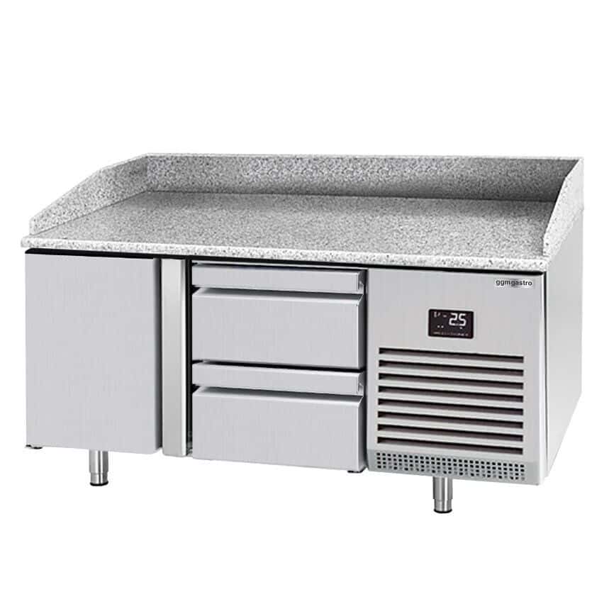 Pizza preparation table Premium PLUS- 1490x700mm- with 1 door & 2 drawers 