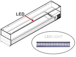 Pizzakühltisch PREMIUM - 2000x800mm - mit 3 Türen - inkl. Kühlaufsatzvitrine LED - 9x GN 1/3