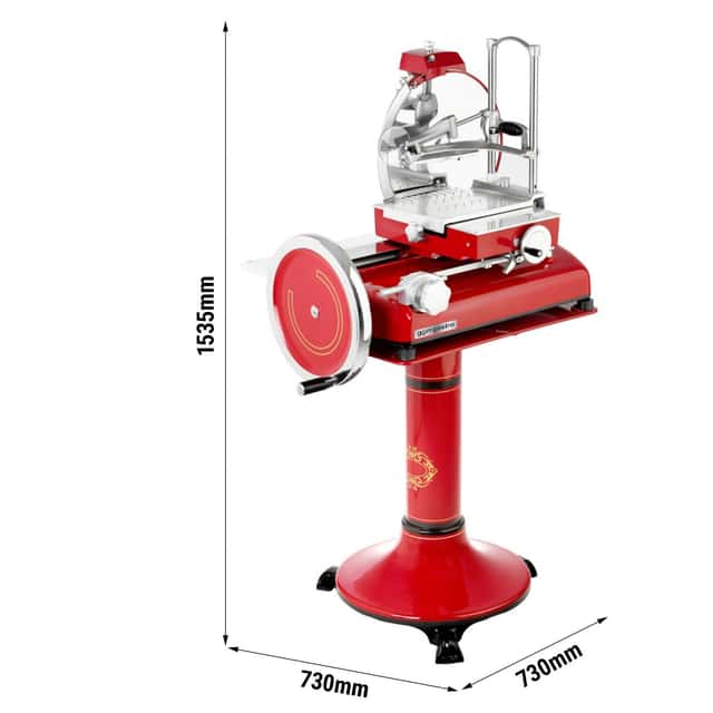 Schwungradmaschine Rustikal - Messer: Ø 350mm - Rot - inkl. Untergestell