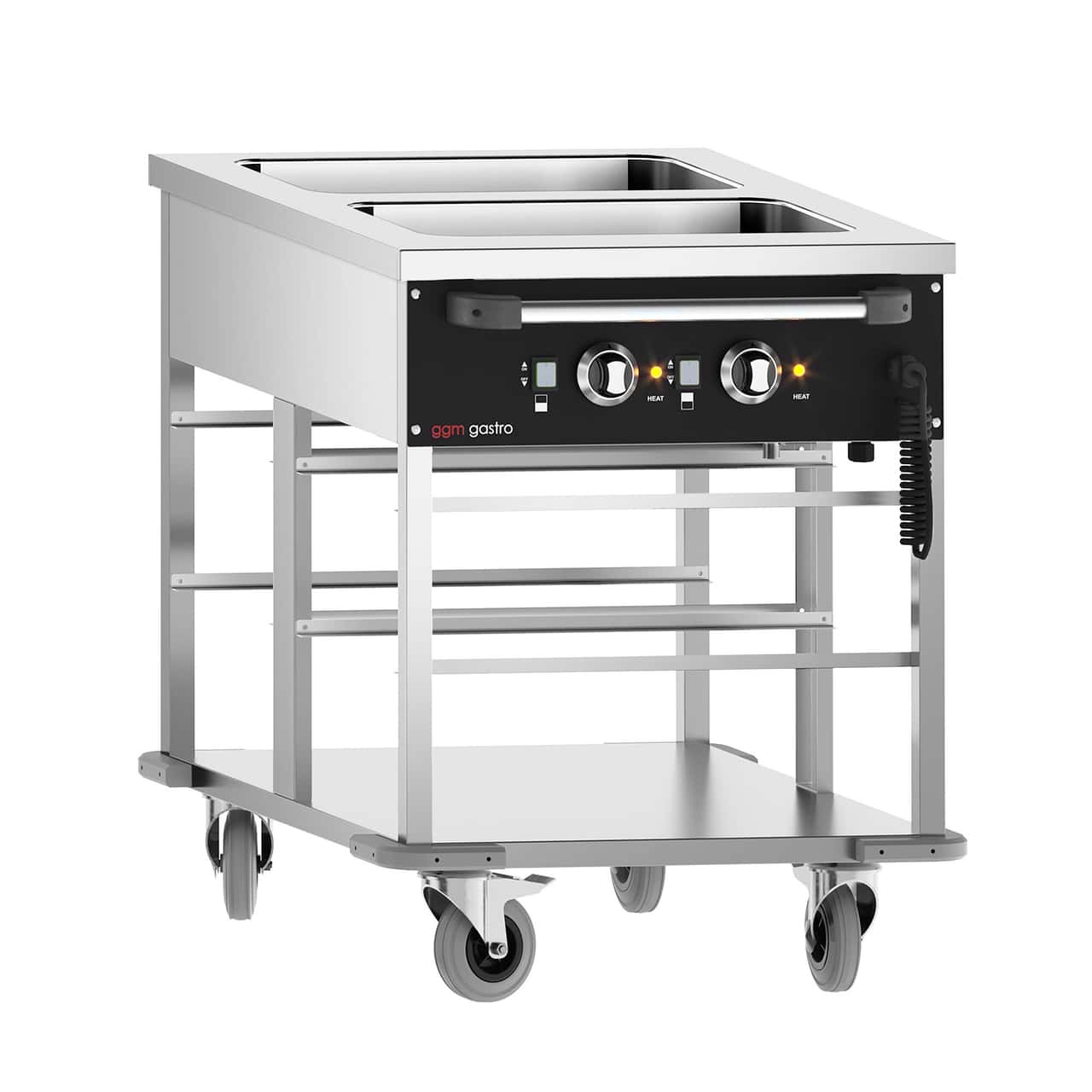 Bain-Marie Thermowagen - 2 x GN 1/1 - Beckentemperatur getrennt regelbar 