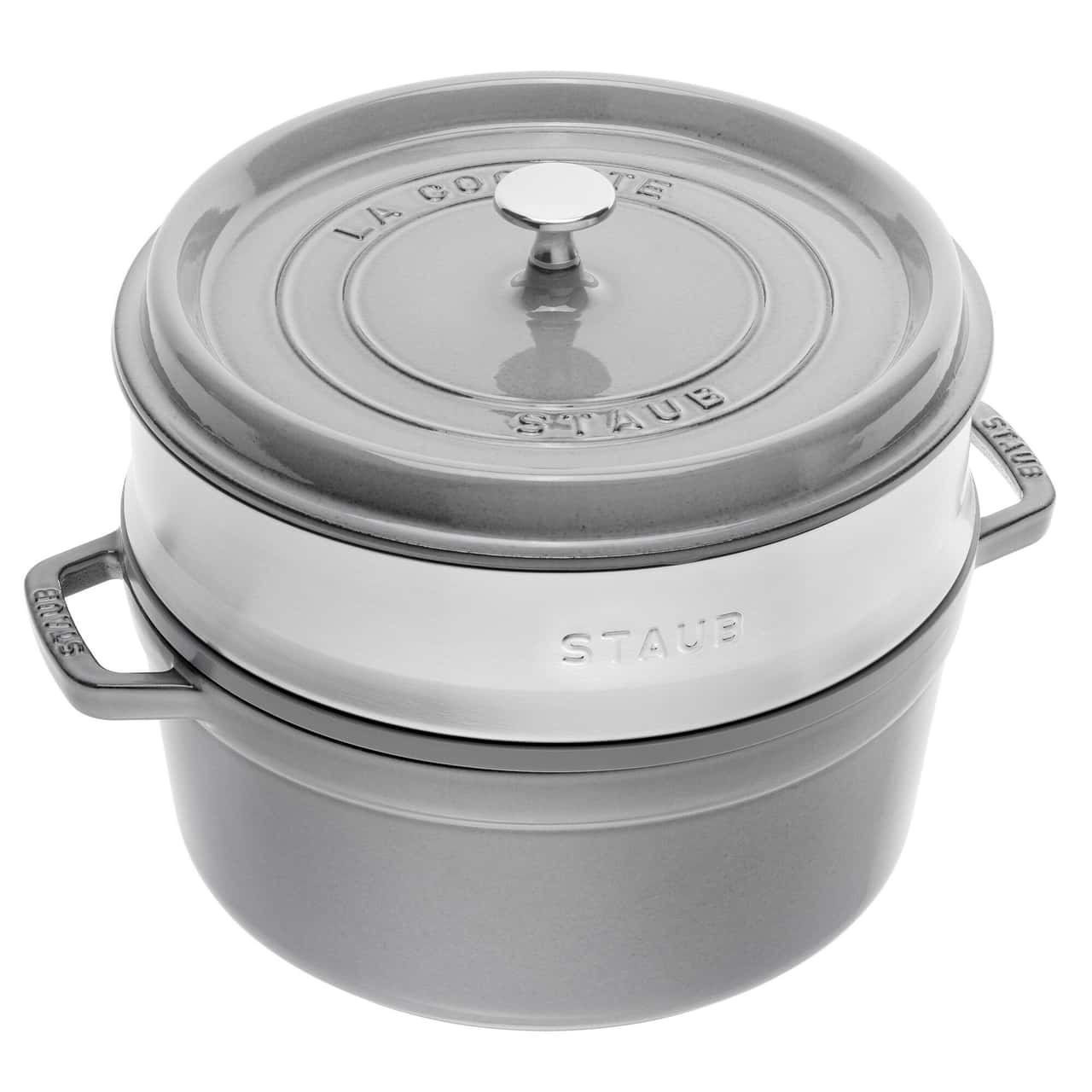 STAUB | LA COCOTTE - Cocotte mit Dämpfeinsatz - Ø 260mm - Gusseisen - Graphit-Grau