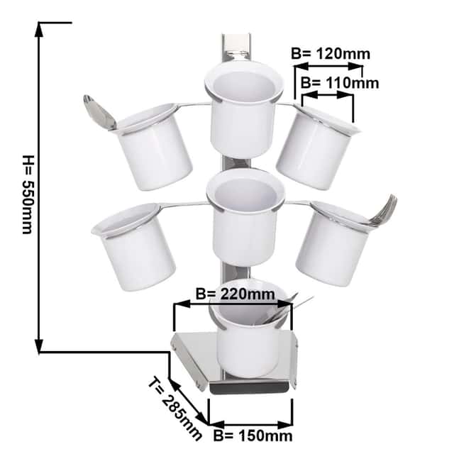 Besteckkasten - mit 7 Ablagen - Chrom