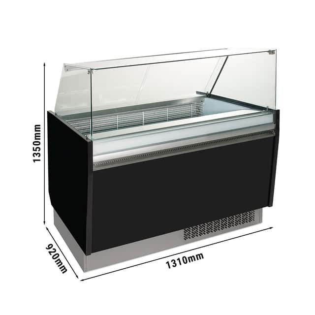 Eistheke LIAM - 1310mm - Statisch - für 10+10x 5 Liter Eisbehälter - Schwarz