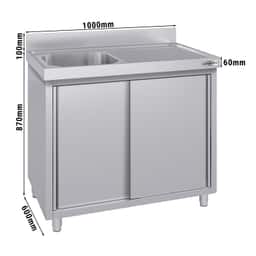 Spülschrank ECO - 1000x600mm - mit 1 Becken links