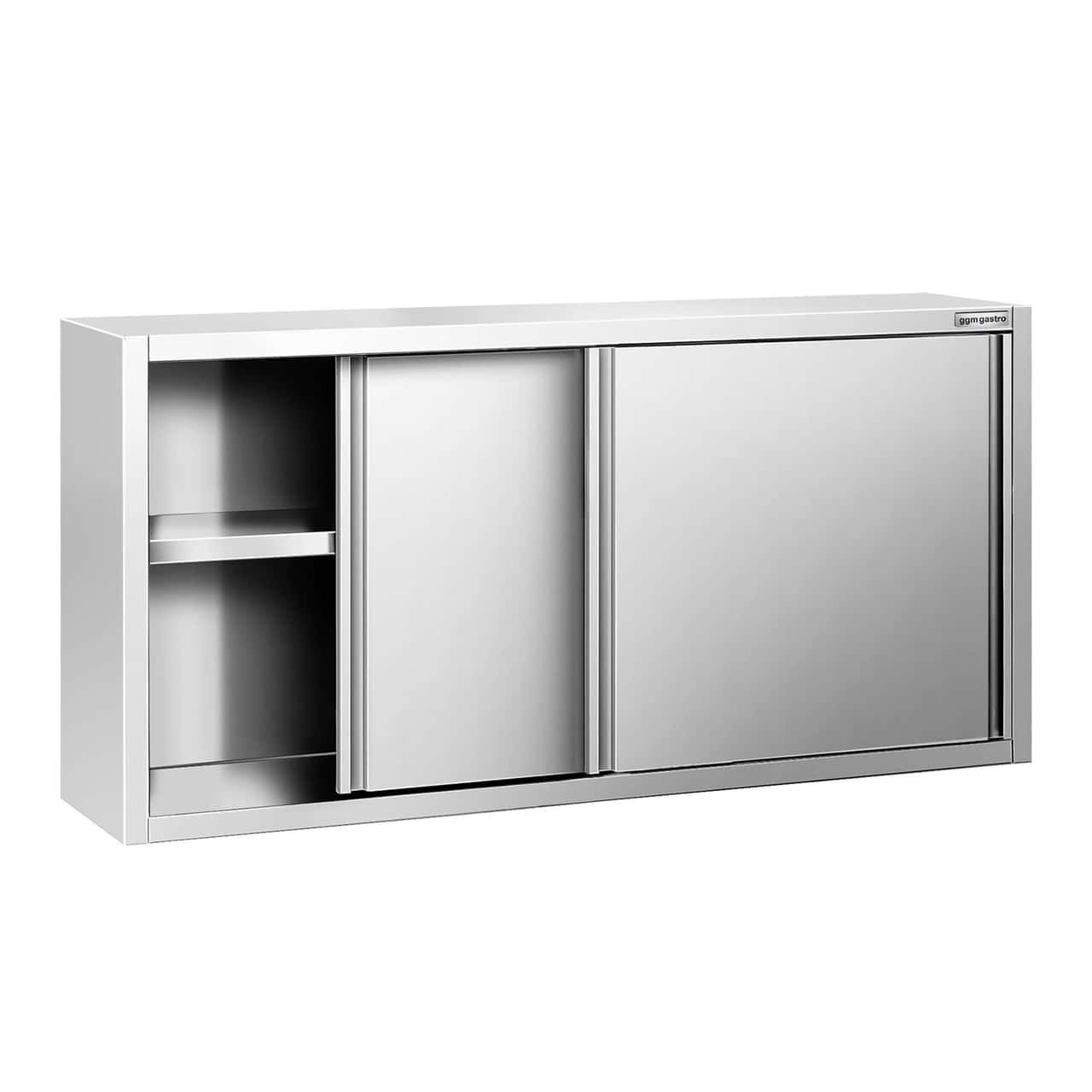 Edelstahl Wandhängeschrank PREMIUM - 1600x400mm - mit Schiebetür - 800mm hoch