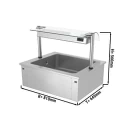 Einbau Eiswanne - 0,8m - 2x GN 1/1 - mit Glas-Hustenschutz