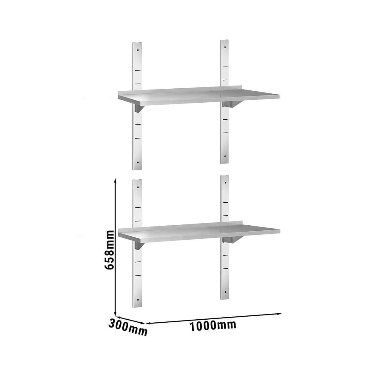 Wandborde PREMIUM - 1000x300mm - mit 2 Etagen