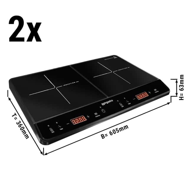 (2 Stück) Doppel-Induktionsherd - 3,5 kW