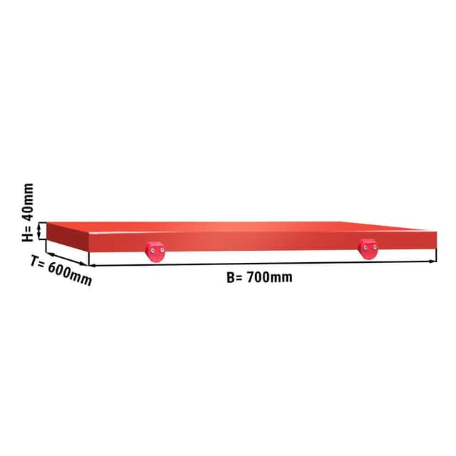 Schneideplatte für Arbeitstisch - 700x600mm - Rot