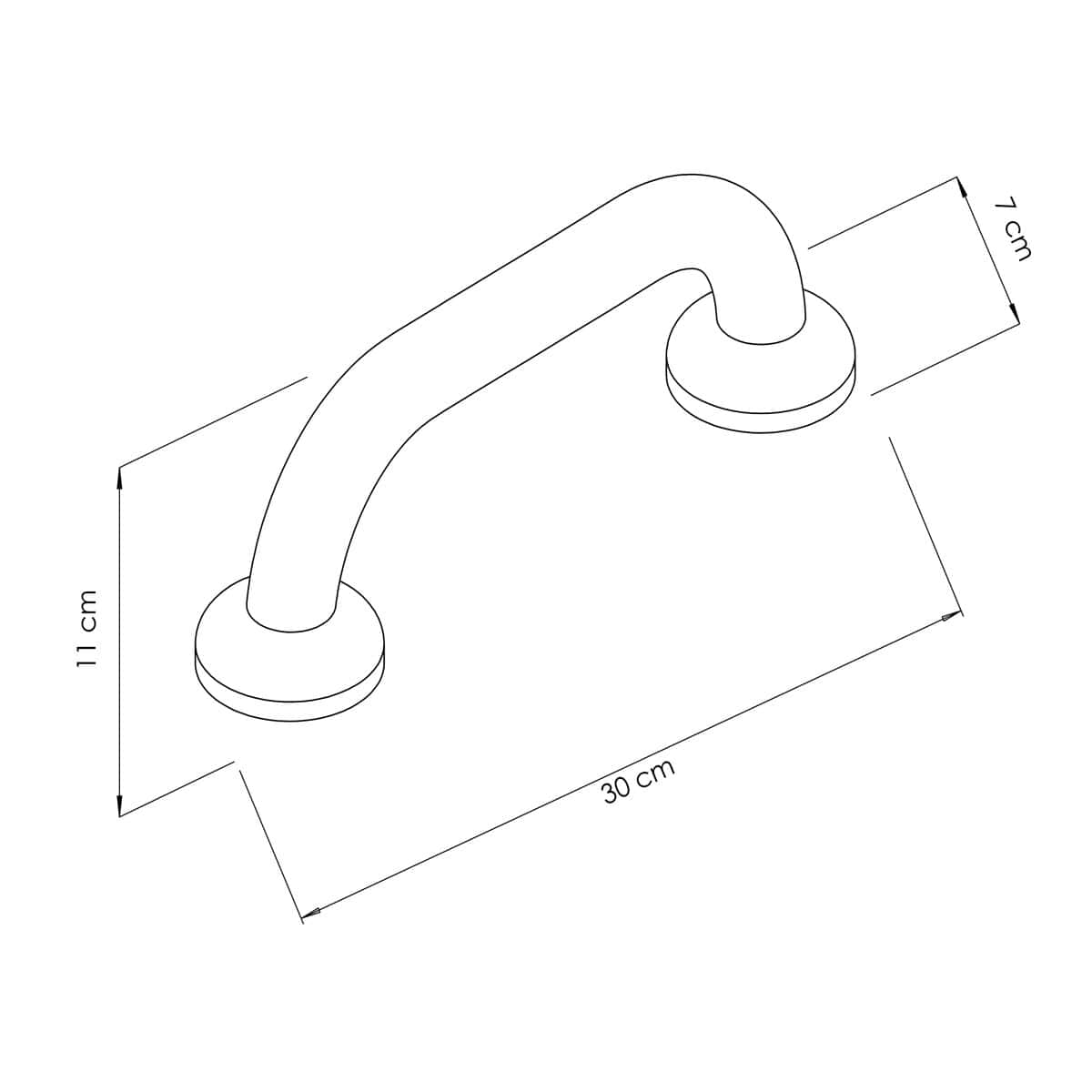 Haltegriff - Edelstahl - Länge: 300mm